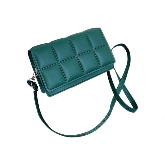 Emerald Square Embossed Crossbody Bag