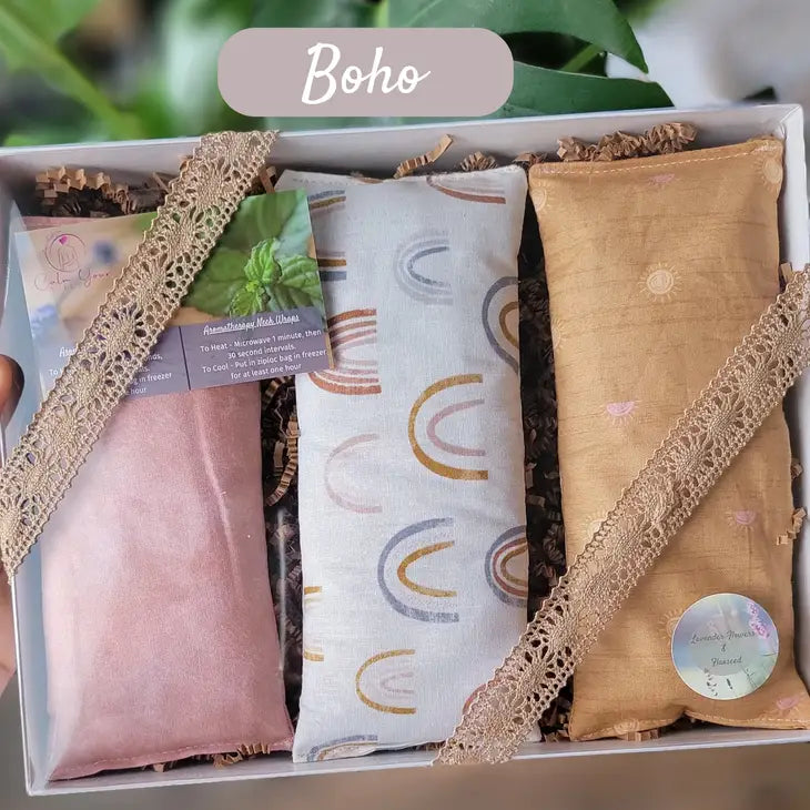 Soft, soothing eye pillows filled with natural ingredients for a spa-like experience at home