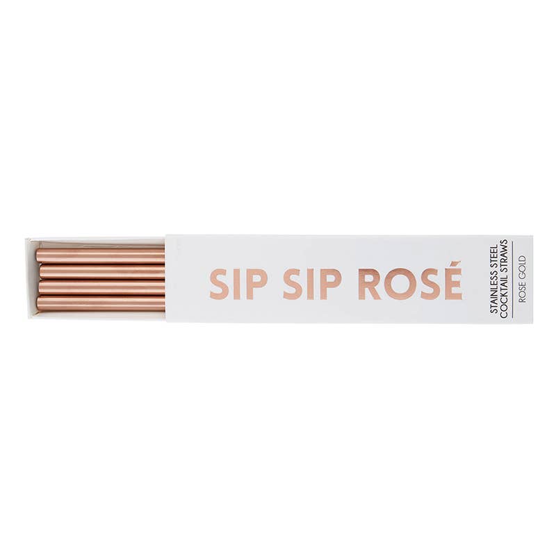 Rose Gold Cocktail Straws