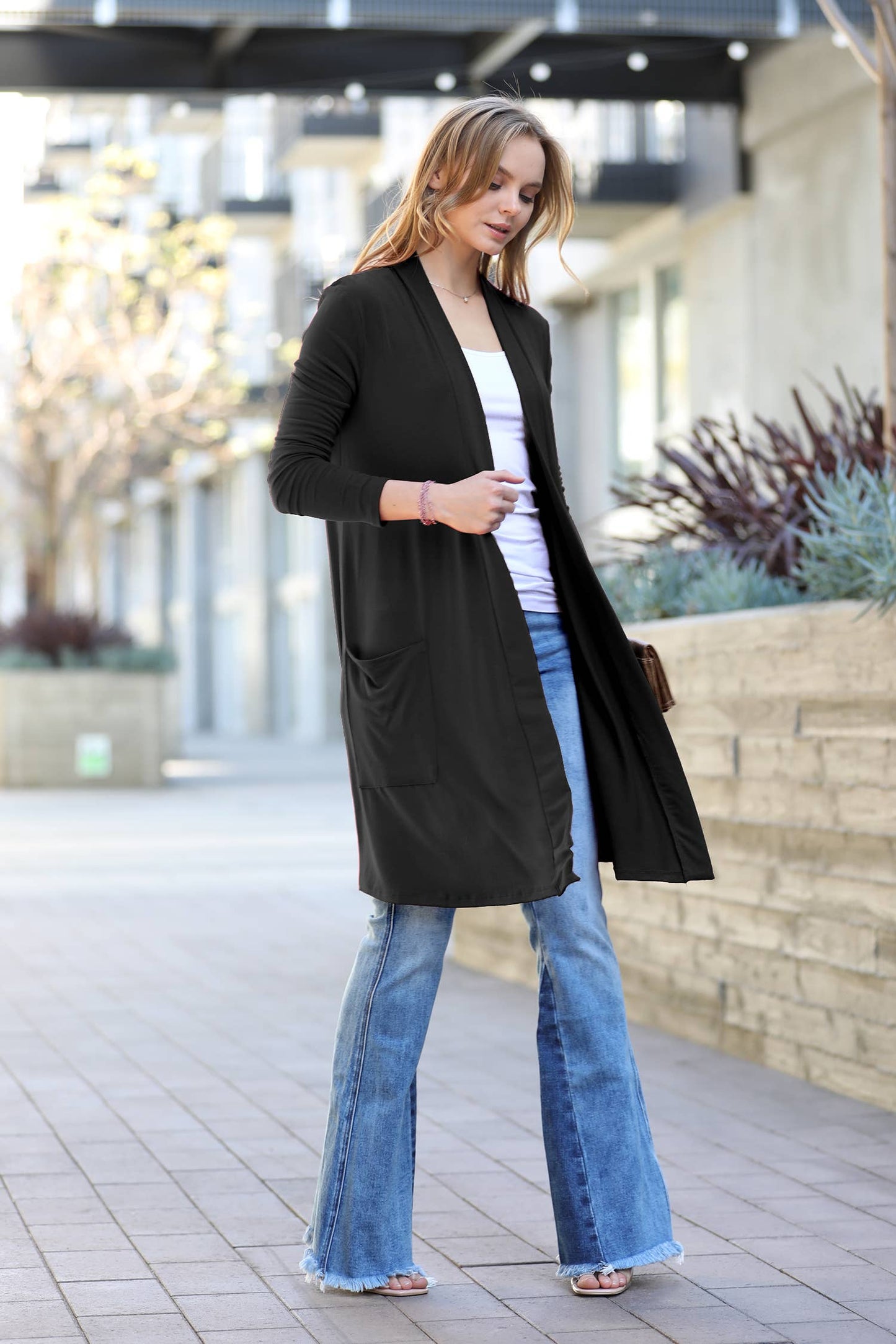 Long Sleeve Slouchy Cardigan with Pockets | Sorella Amore