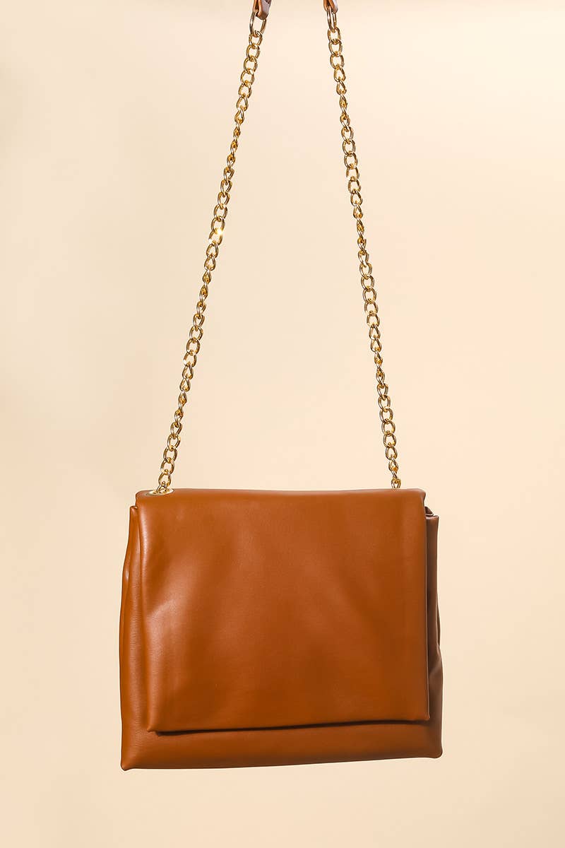 Bright Faux Leather Square Bag