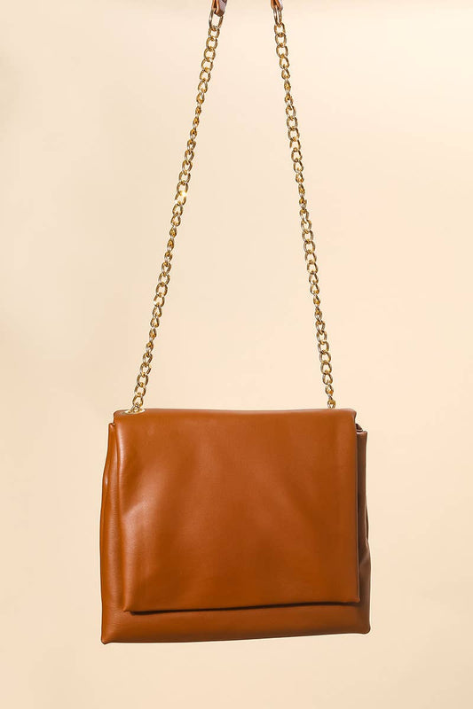 Bright Faux Leather Square Bag