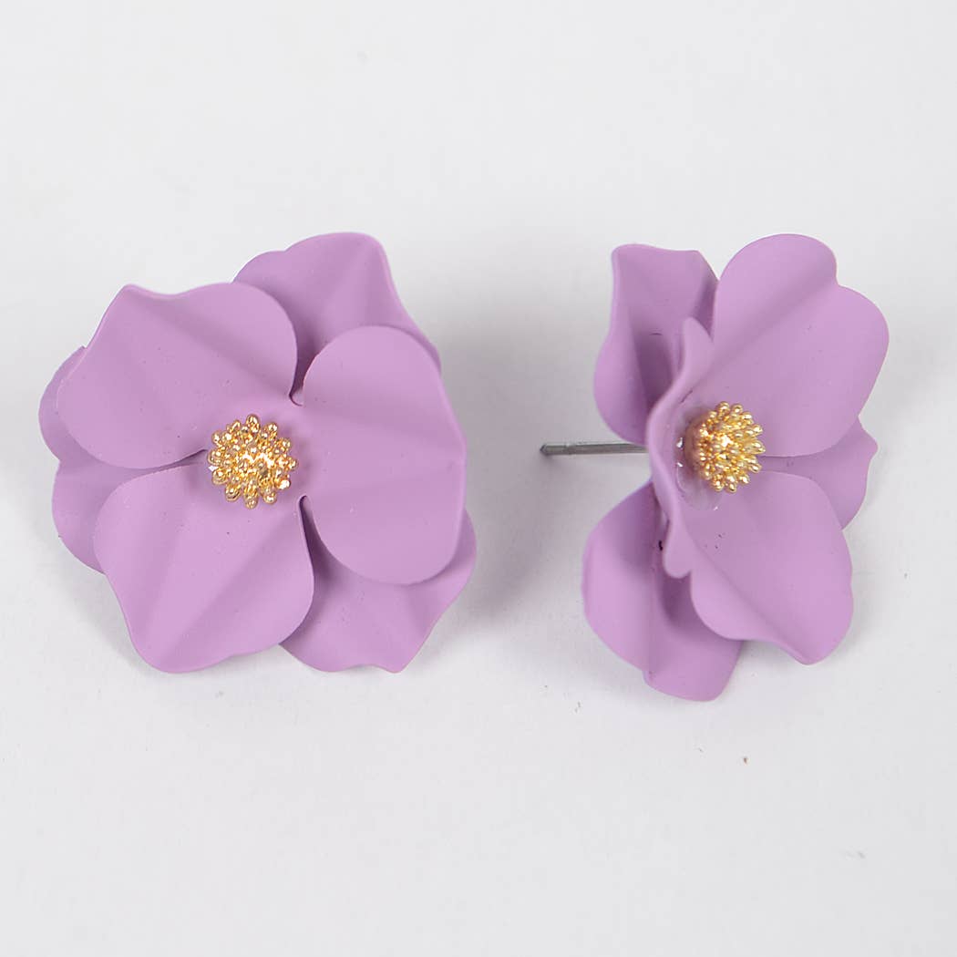 Purple Flower Stud Earring