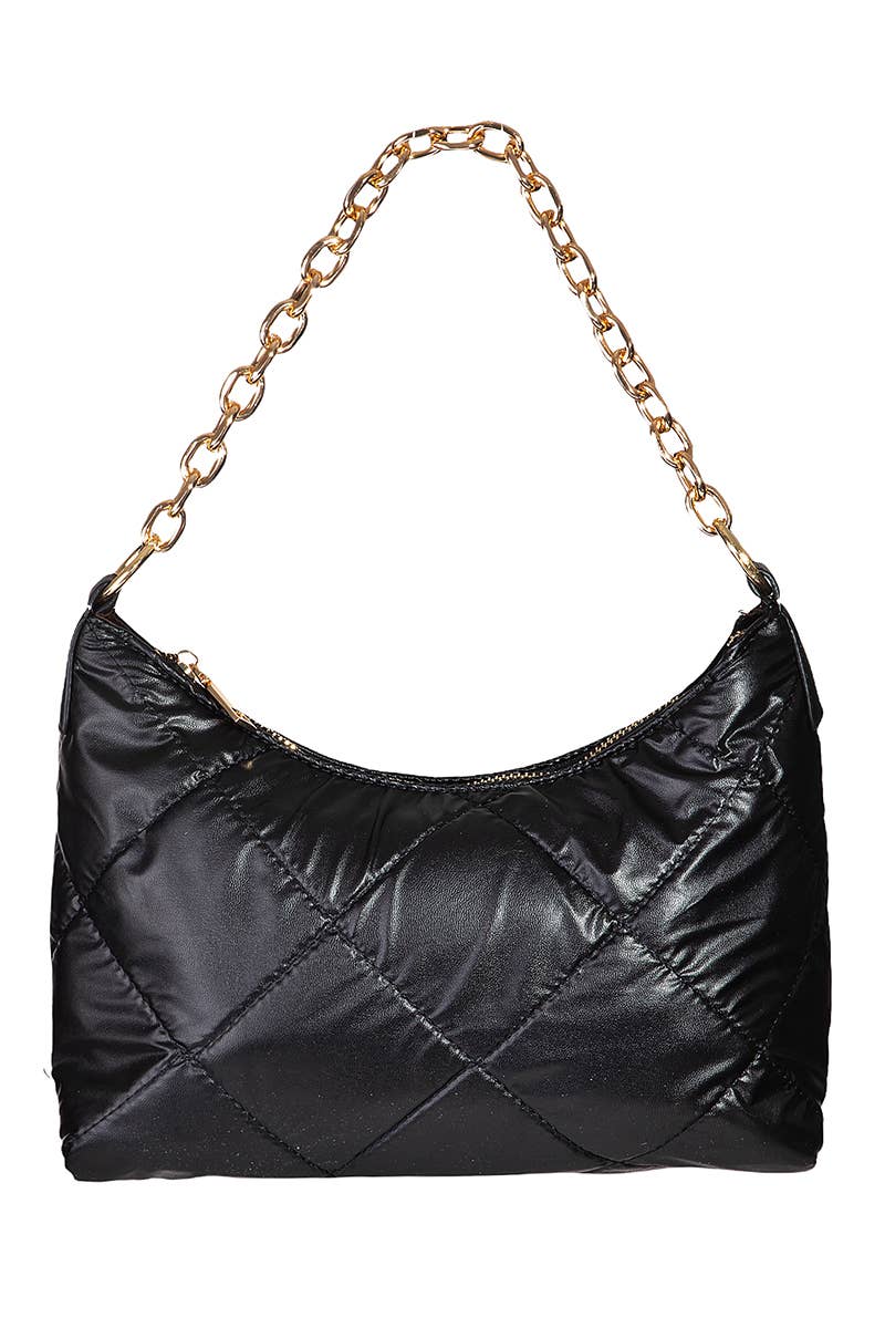 Chain Handle Quilted Crossbody Bag