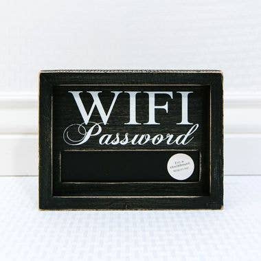 Wifi Password Chalkboard Wooden Sign