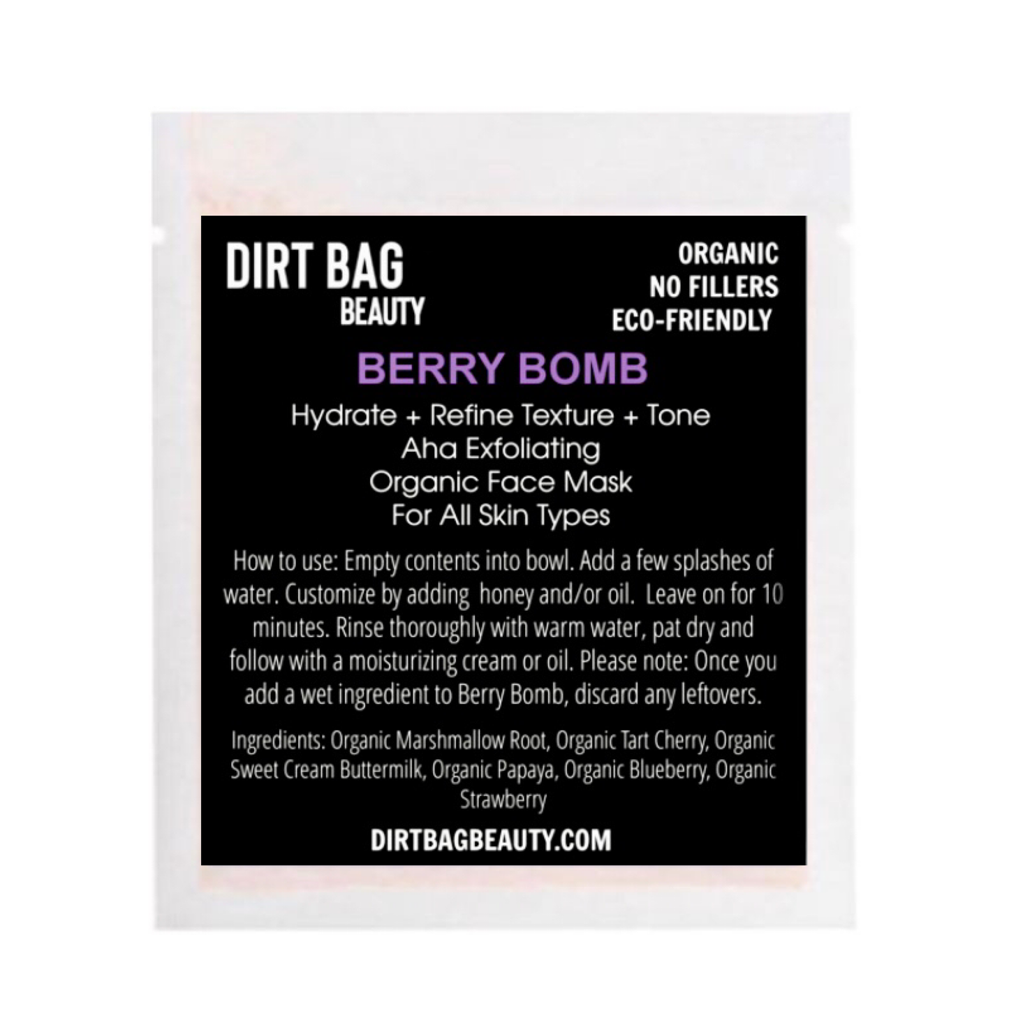 Berry Bomb Organic Facial Mask Single use | Sorella Amore
