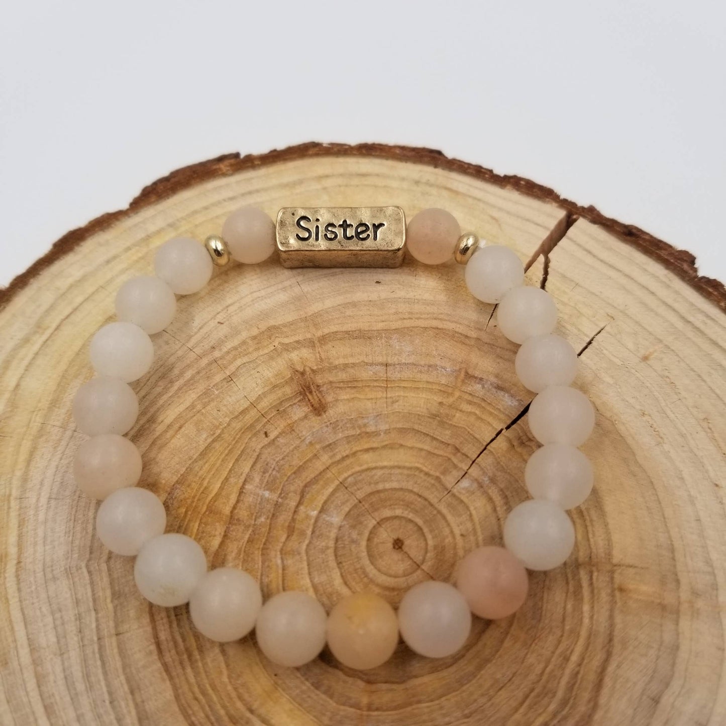 Sister Handmade Natural Stone Beaded Bracelet