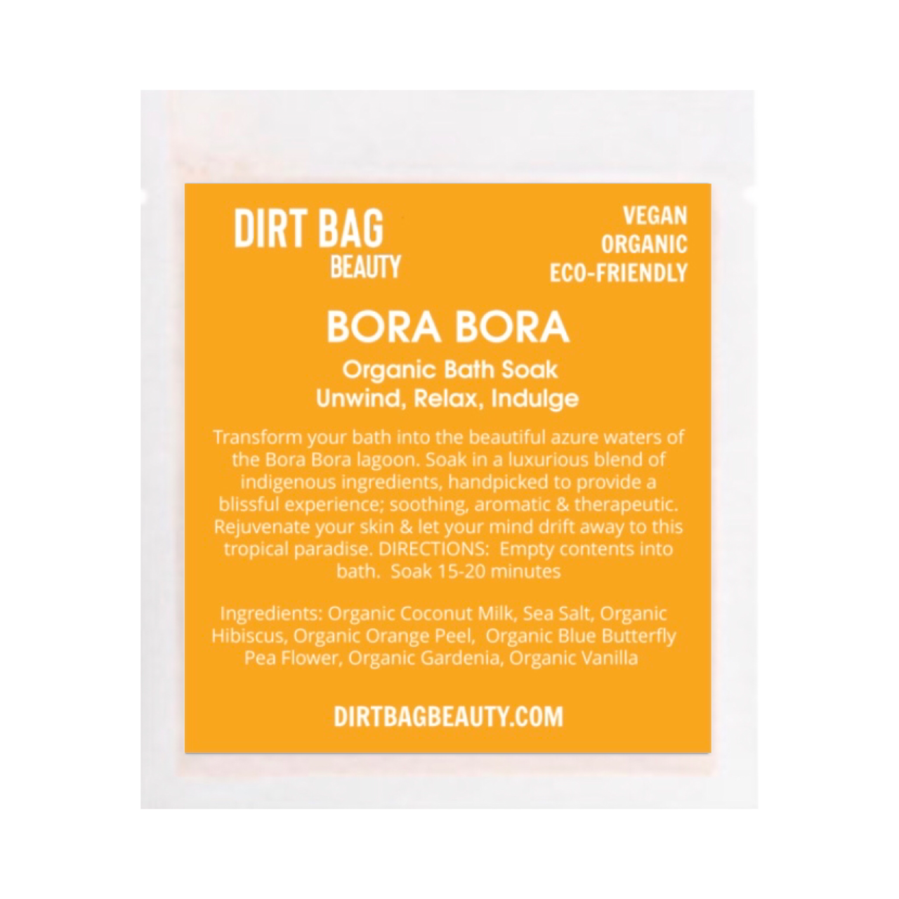 Bora Bora Organic Vegan Bath Soak Single use | Sorella Amore