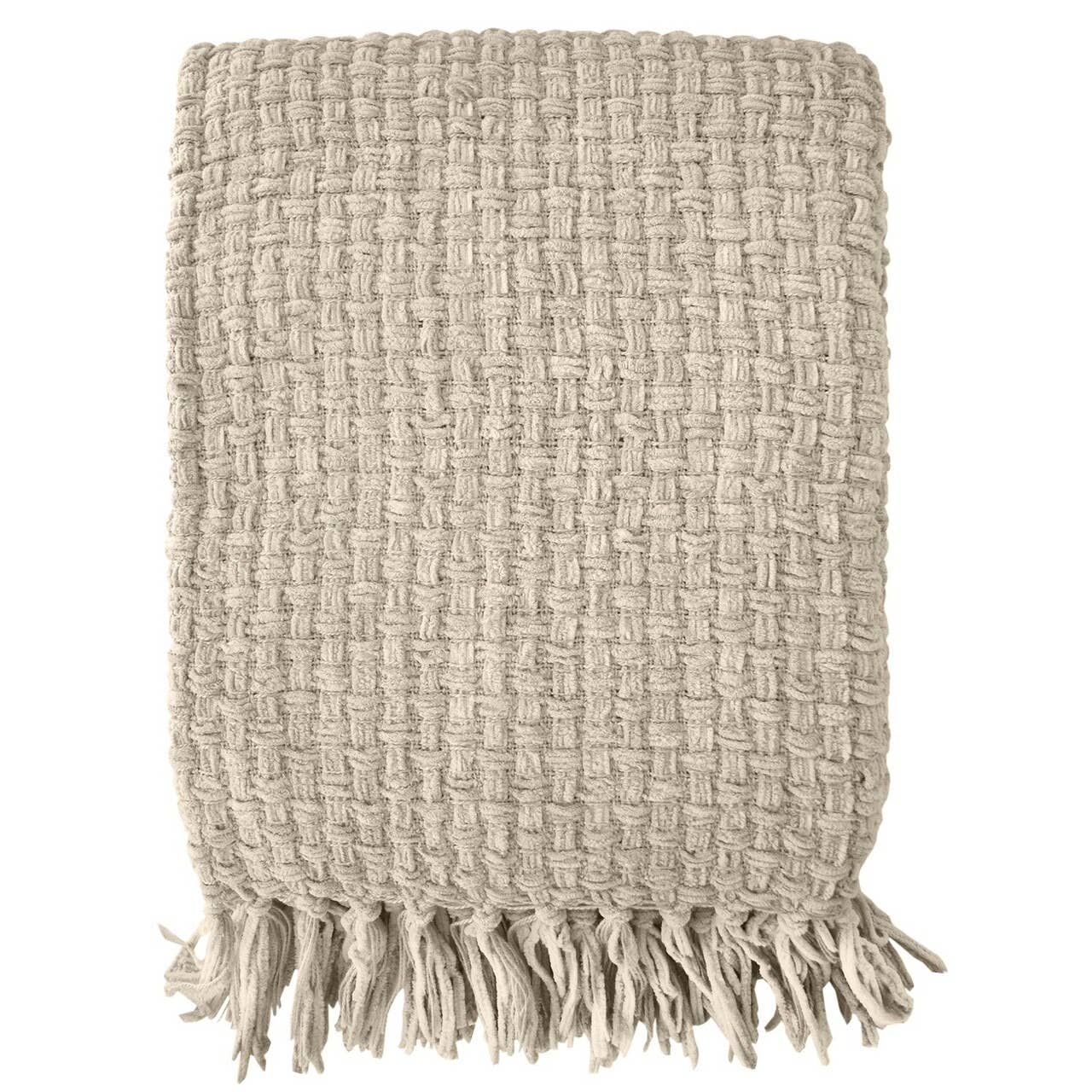 Chenille Basket Weave Throw Blanket, 50x60