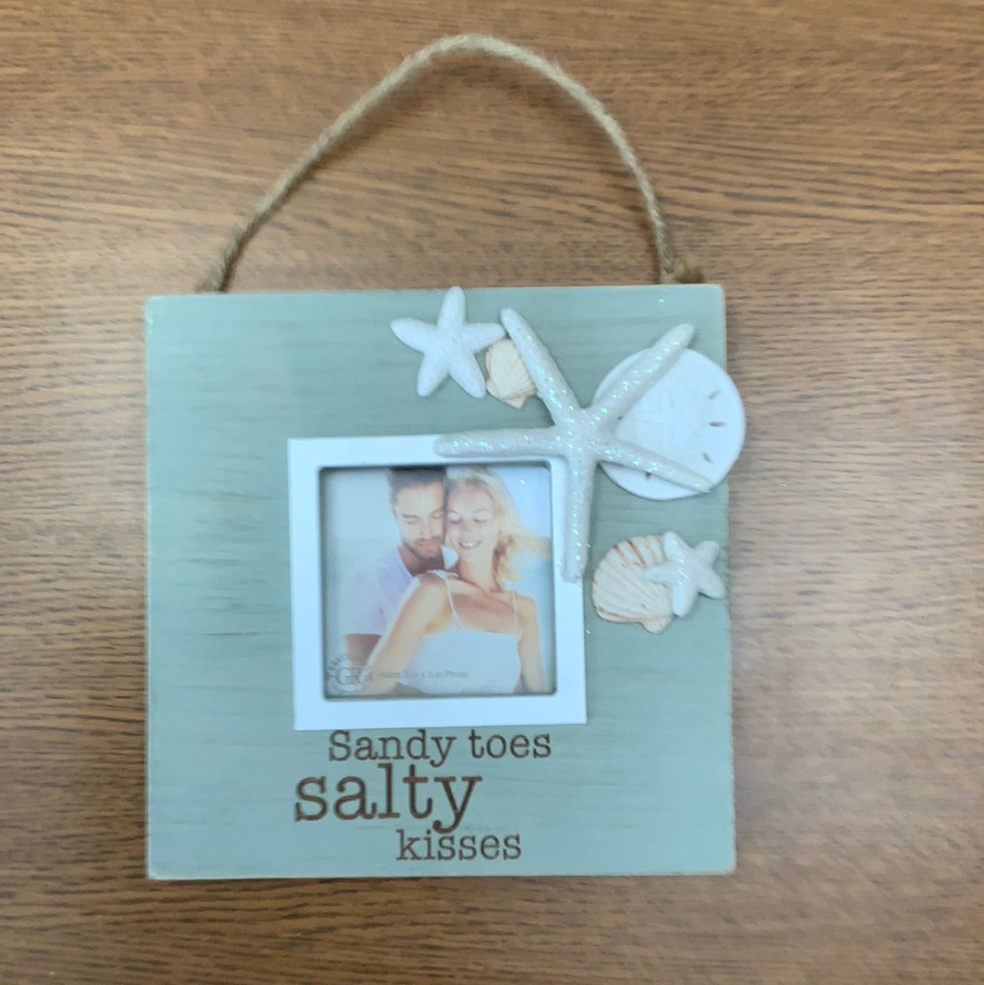 Sandy toes salty kisses picture frame
