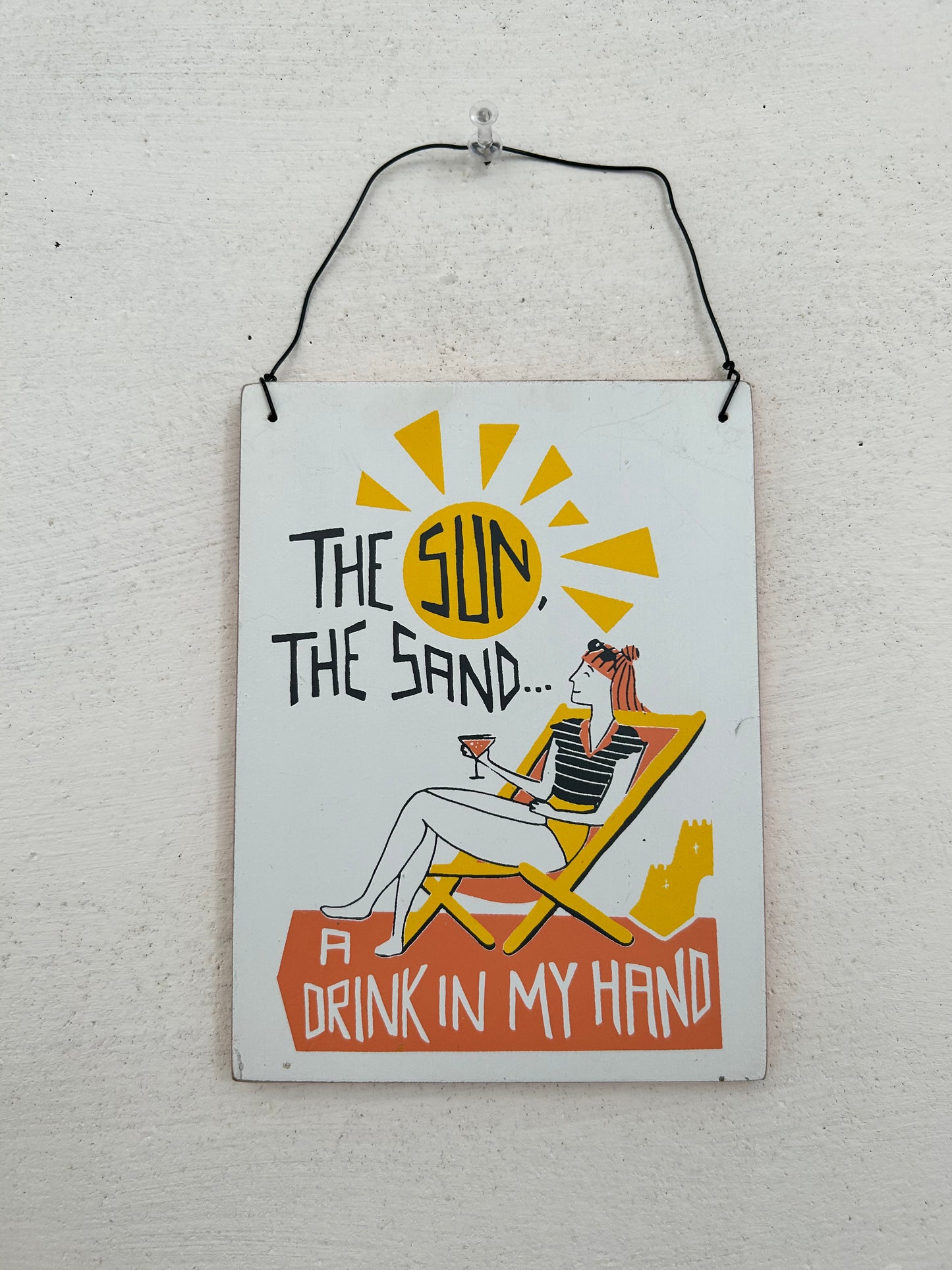 Sun, Sand, Drink in Hand Sign
