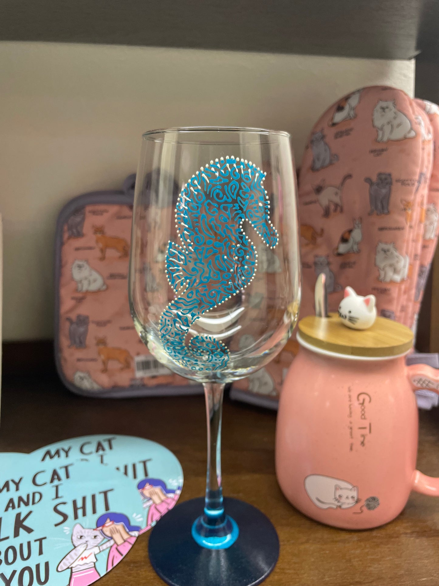 Sea Horse Wine Glass