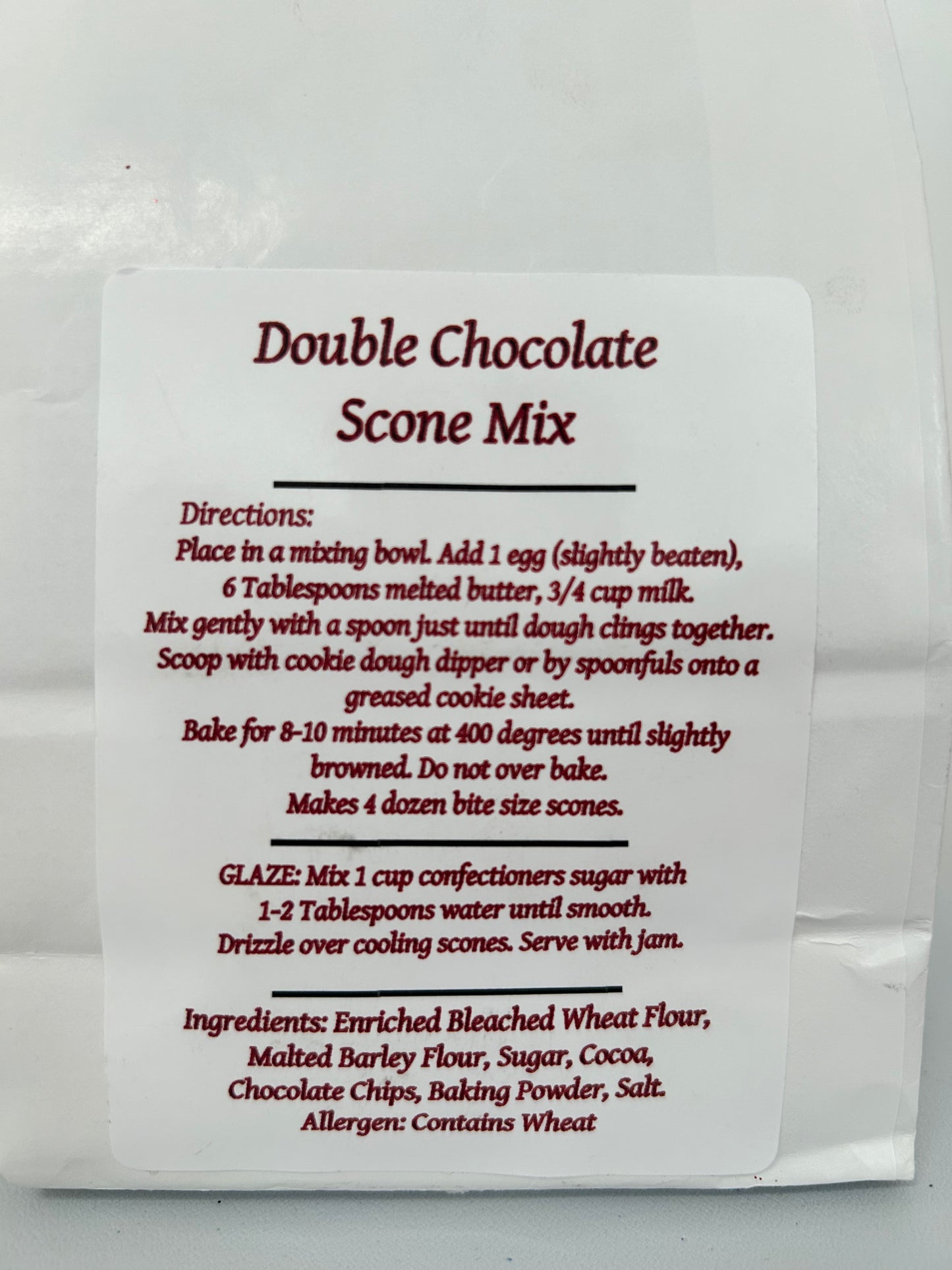Jill's Double Chocolate Scone Mix
