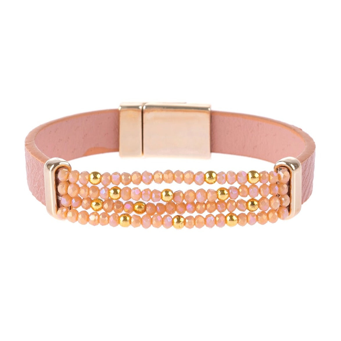 Pink Beaded Bracelet with Magnetic Clasp | Sorella Amore