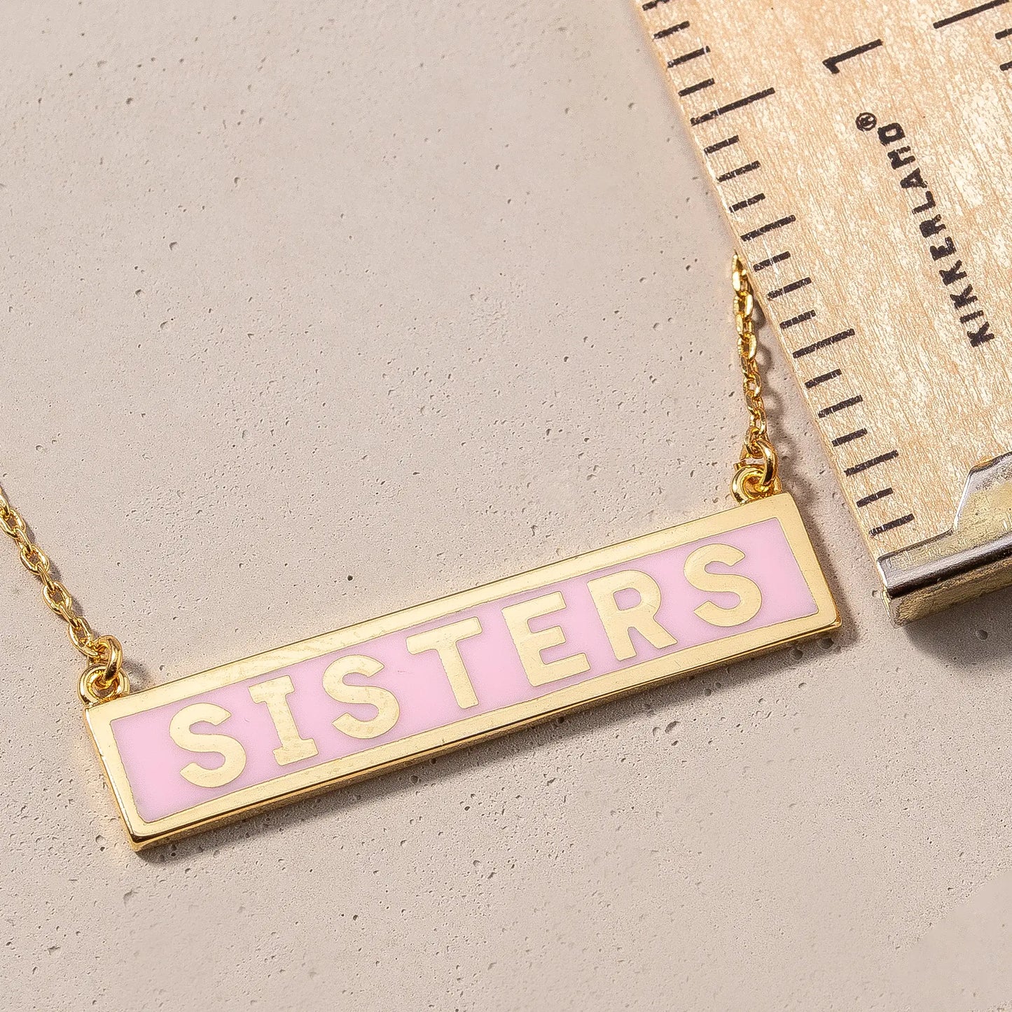 Sisters Necklace | Sisters Tag Charm | Sorella Amore